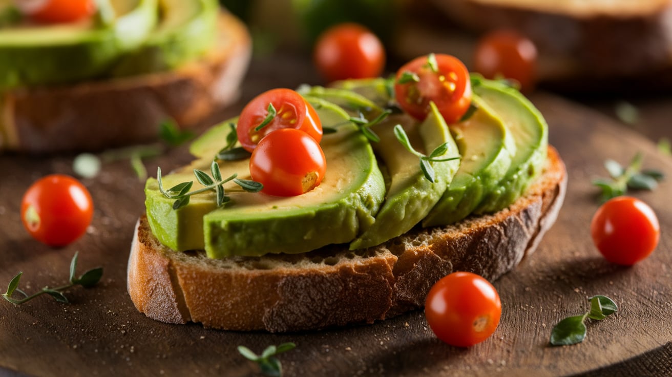 Avocado Bruschetta with Cherry Tomatoes